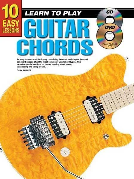 10 Easy Lessons Learn To Play Guitar Chords Book/CD/DVD Book