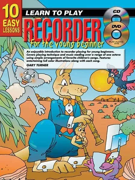 10 Easy Lessons Learn To Play Recorder For The Young Beginner Book/CD/DVD Book