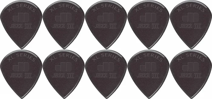 10 x Dunlop Jazz 3 XL Black Sharp Guitar Pick ** Jazz III Free Post
