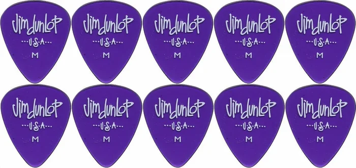 10 x Jim Dunlop Gels Purple Medium Gauge Guitar Picks USA Cheap Pack