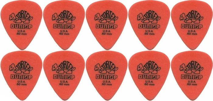 10 x Jim Dunlop TORTEX 0.60mm Guitar Picks 418R Orange Standard