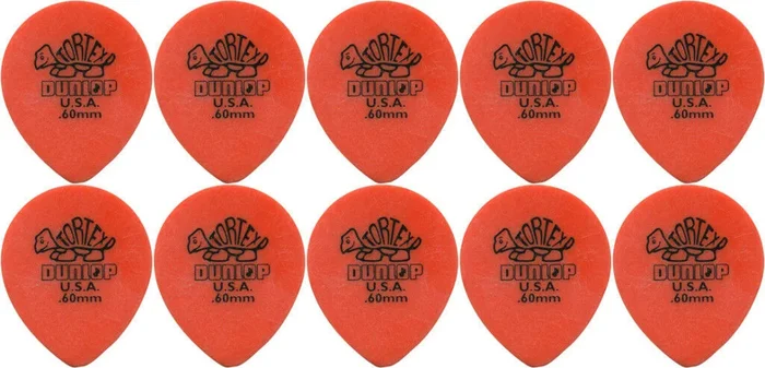 10 x Jim Dunlop Tortex Tear Drop .60MM Gauge Guitar Picks 413R