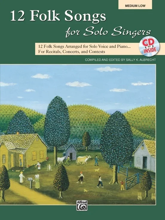12 Folk Songs For Solo Singers Book & CD Med Low
