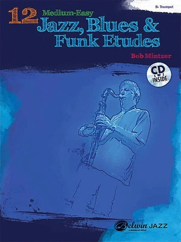 12 Med-Easy Jazz Blues Funk Etudes Trumpet Softcover Book/CD