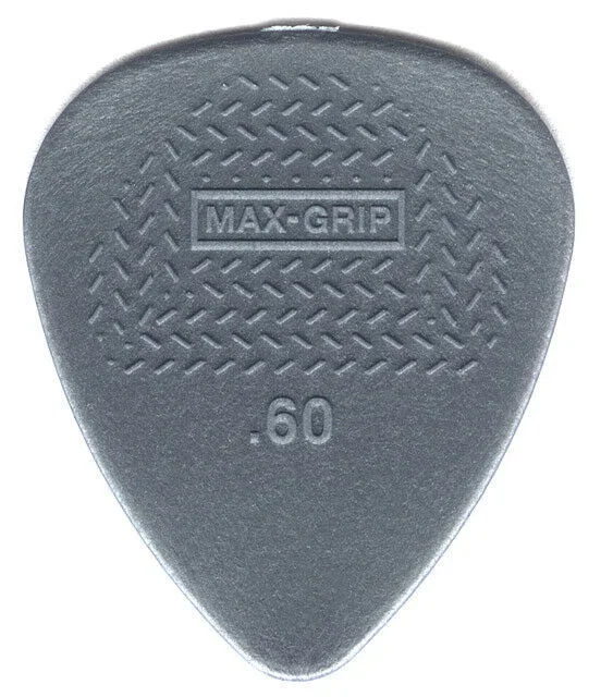 12 x Dunlop Max Grip Nylon 0.60mm Gauge Grey Guitar Picks 449R