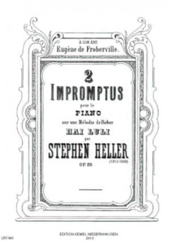 2 Impromptus Melodie De Reber Hai Luli Op 20 Piano (Softcover Book)