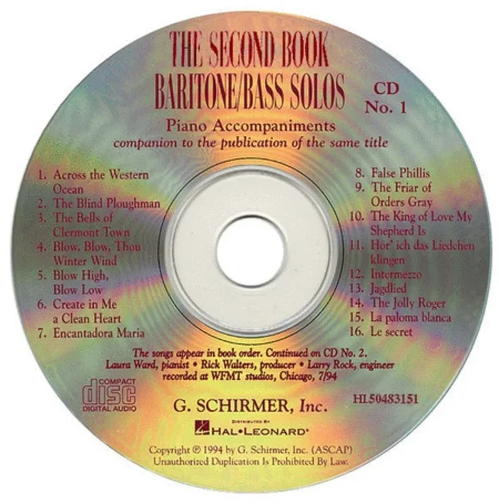 2nd Book Of Baritone/Bass Solos CD Only