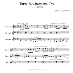 3-Part Invention No. 2 – Clarinet Trio