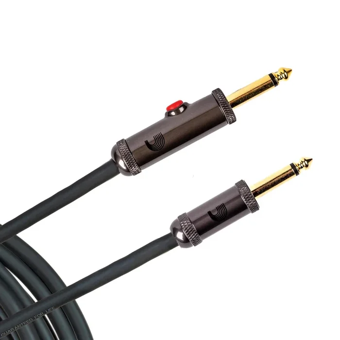 30′ Circuit Breaker Instrument Cable with Latching Cut-Off Switch, Straight Plug, by D’Addario