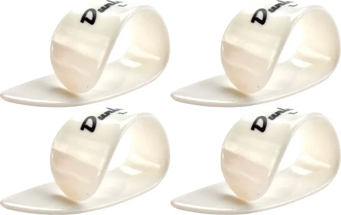 4 x Jim Dunlop White Plastic Small Gauge Thumbpicks 9001R Picks Guitar