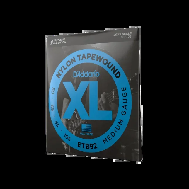 50-105 Medium, Long Scale, XL Nylon Tapewound Bass Strings