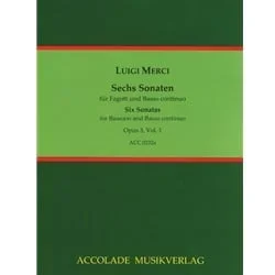 6 Sonatas, Opus 3 Volume 1 – Bassoon & Basso Continuo