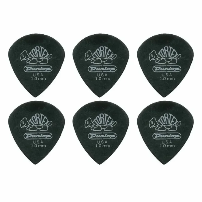 6 x Jim Dunlop Tortex Jazz 3 Pitch Black 1.0mm Guitar Picks III Free Post