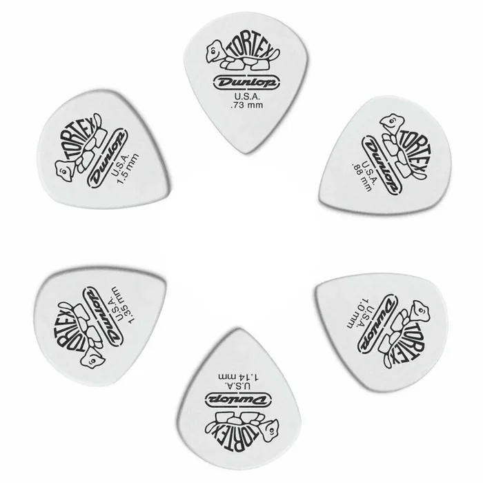 6 x Jim Dunlop Tortex Jazz 3 White Variety Guitar Picks III 478R