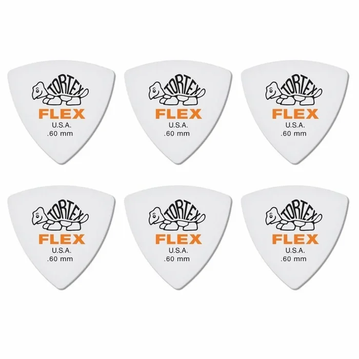 6 x Jim Dunlop Tortex Triangle FLEX 0.60MM Gauge Guitar Picks 456R
