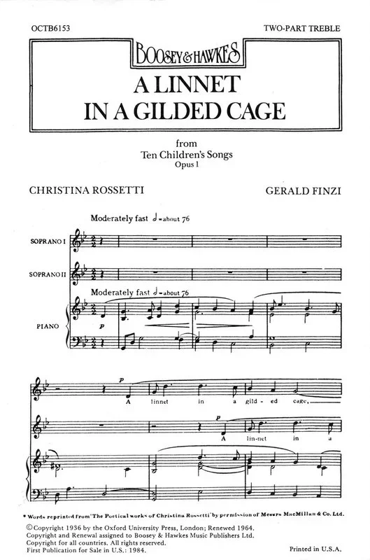A Linnet In A Gilded Cage Unison (Octavo)