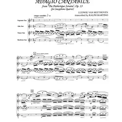 Adagio Cantabile from “Pathetique Sonata” Op. 13 – Sax Quartet (SATB)