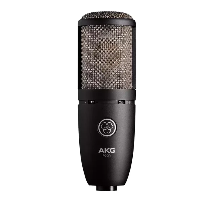 AKG P-220 Large Diaphragm True Condenser Microphone – Warm Sound, 155dB SPL, Bass-Cut Filter, Ideal for Vocals & Instruments