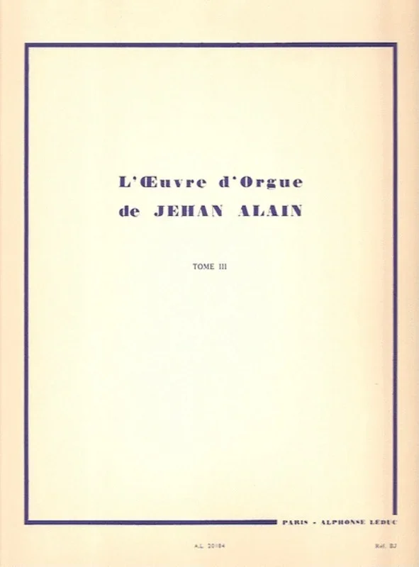 Alain – Organ Works Vol 3 (Softcover Book)