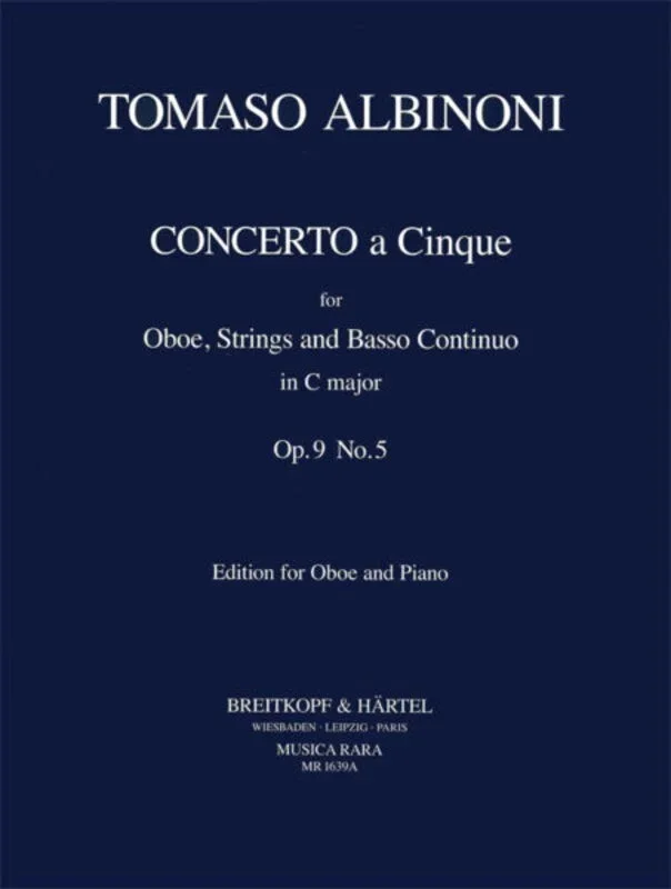 Albinoni – Concerto C Major Op 9 No 5 Oboe/Piano (Softcover Book)