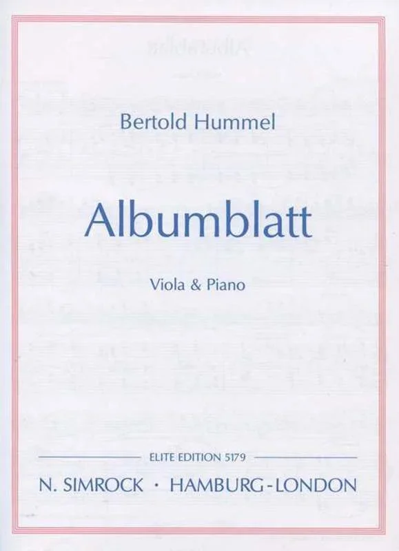 Albumblatt Vla/Piano Book