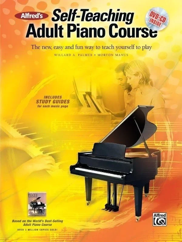 Alfred’s Self-Teaching Adult Piano Course Book and CD and DVD