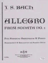 Allegro from Sonata No. 4 – Soprano Sax and Piano