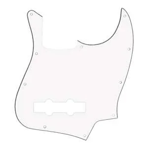 Allparts PG-0755-035 10-Hole Pickguard for Jazz Bass – White 3-Ply