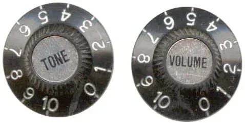 AMS GPK2V Volume Knob Vintage Sc Style Black W/Silver