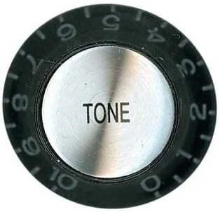 AMS GPK3T Tone Knob Vintage Hat Style Black W/Silver Numbe