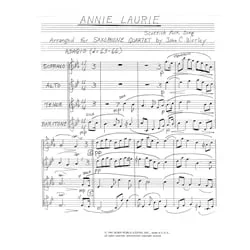Annie Laurie – Saxophone Quartet (SATB)