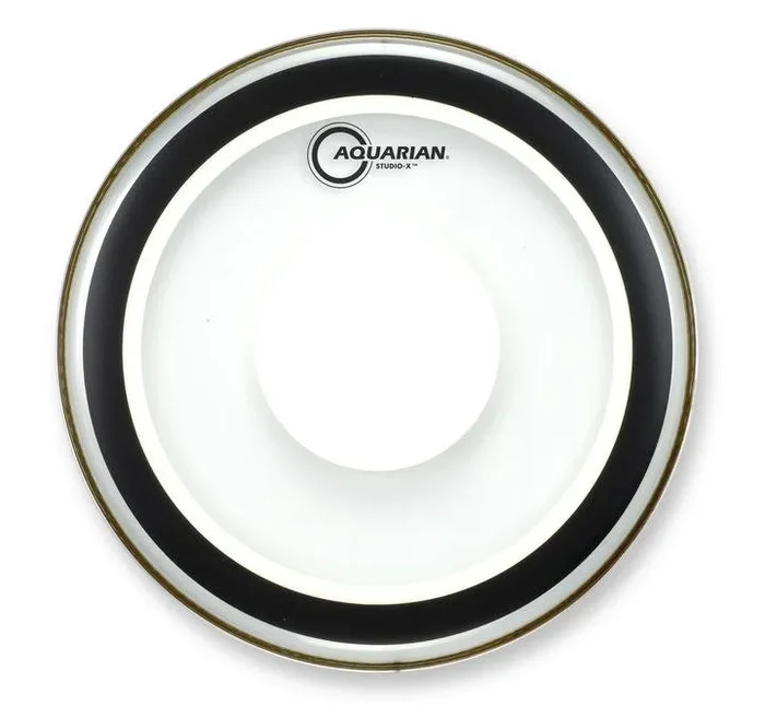 Aquarian 14″ Studio-X Clear 10mil Single Ply Drumhead with X Ring and Power Dot