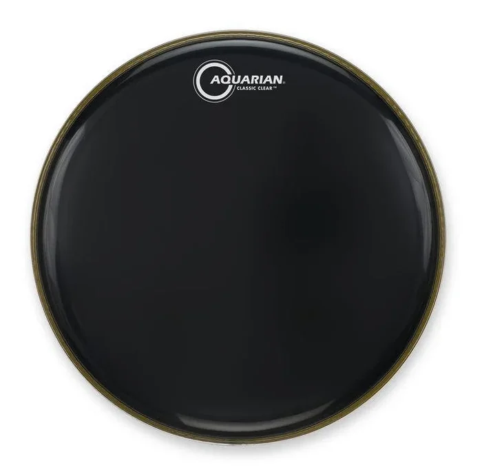 Aquarian 16″ Classic Clear Black Gloss 10mil Single Ply Resonant Drumhead