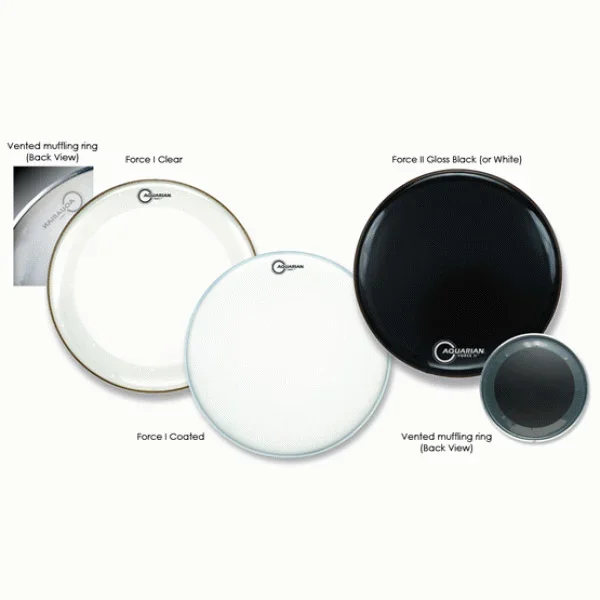 Aquarian TCF22B Coated With Kick Pad Drumhead