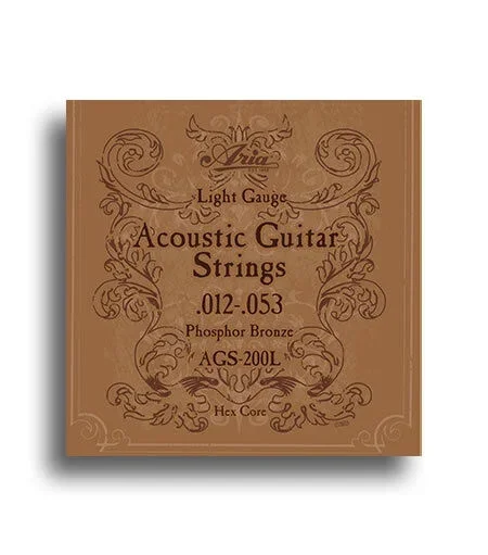 Aria Phosphor Bronze Light Gauge Acoustic Guitar String Set 12-53