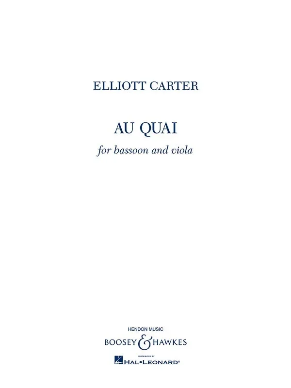 Au Quai (Ok) For Bassoon and Viola (Softcover Book)