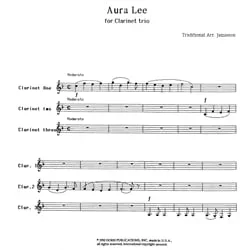 Aura Lee – Clarinet Trio
