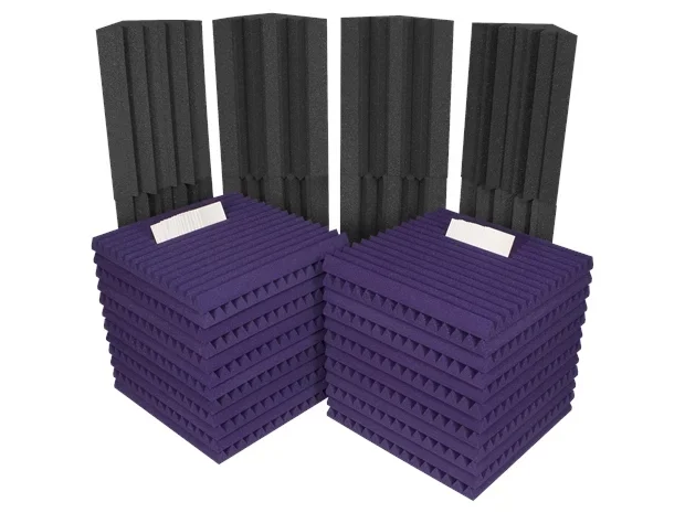 Auralex : Project2Kit: 24 x Panels 8 x Bass Traps – Charcoal/Purple