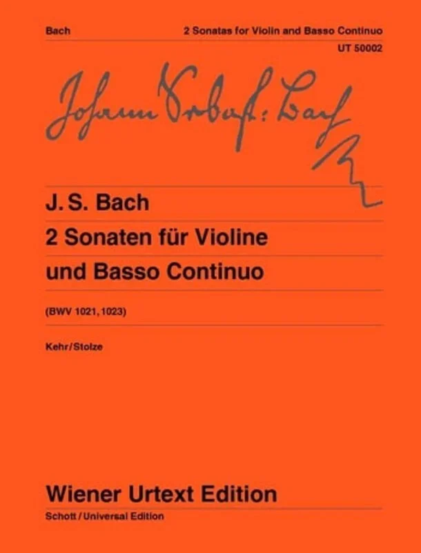 Bach – 2 Sonatas G Bwv 1021 and E Min Bwv 1023 Violin/Piano (Softcover Book)