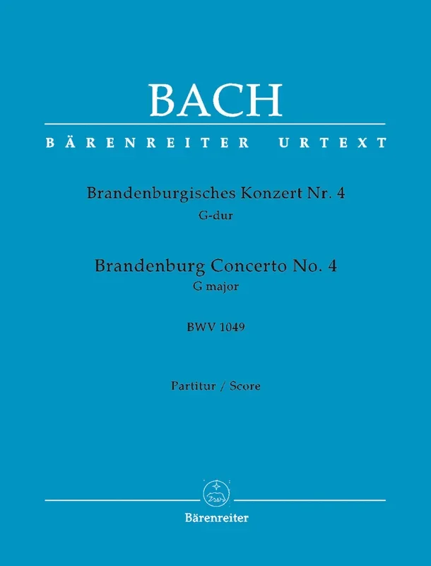 Bach: Brandenburg Concerto No 4 New Ed – Full Score