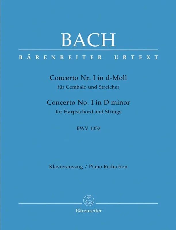 Bach: Concerto No 1 in D Minor Harpsichord & Strings (Piano Reduction)