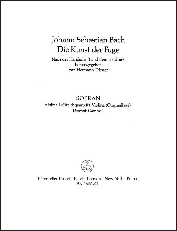 Bach: The Art of Fugue, BWV 1080 – string quartet version