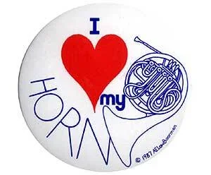 Badge 55mm I Love My French Horn