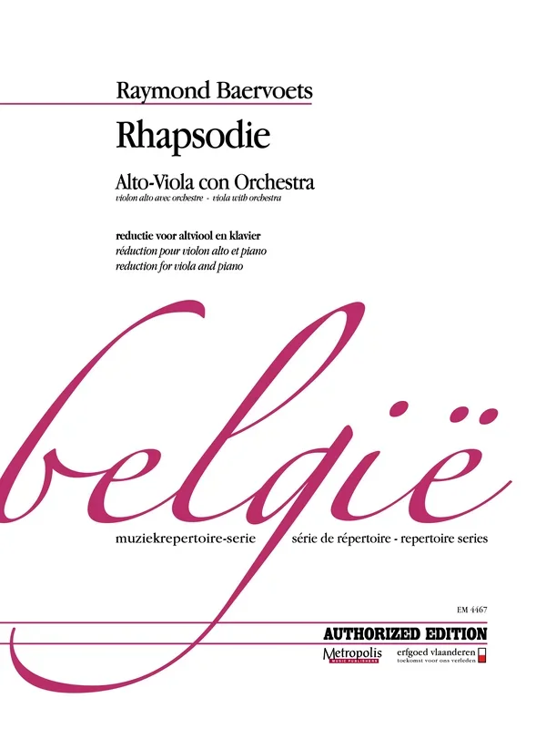 Baervoets: Rhapsodie for Viola and Orchestra