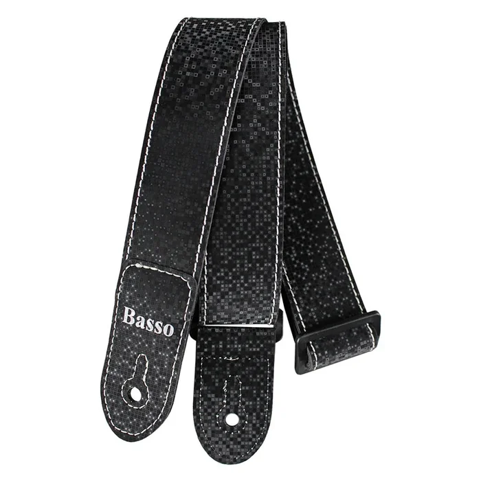 Basso Kids Guitar Strap Black SF190, Adjustable Length 67-118cm, 5cm Wide, Recyclable Synthetic Material