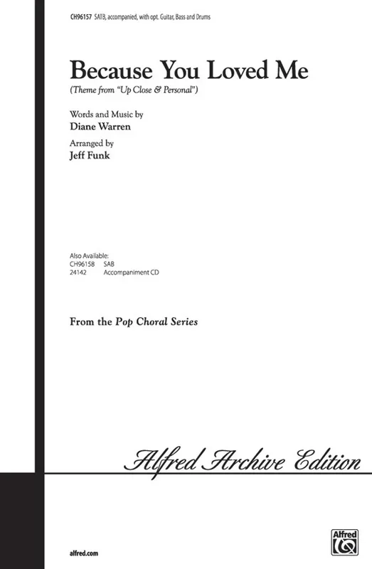 Because You Loved Me SATB Arr Funk