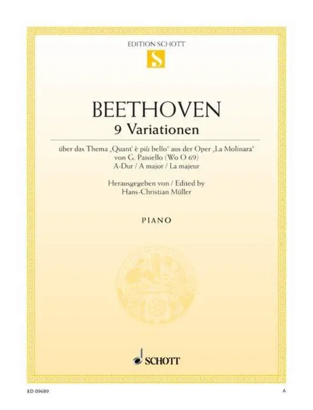 Beethoven – 9 Variations On Theme Of Paisiello Piano (Softcover Book)