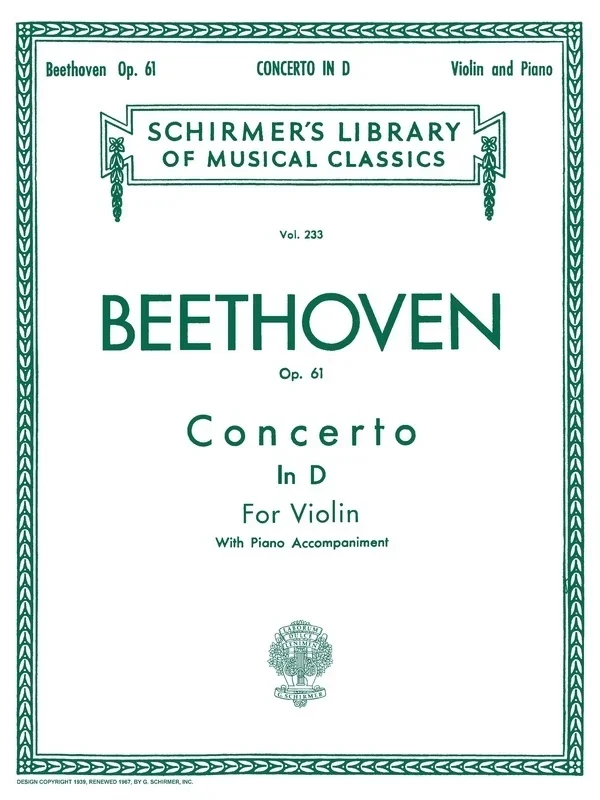 Beethoven – Concerto D Major Op 61 Violin/Piano (Softcover Book)