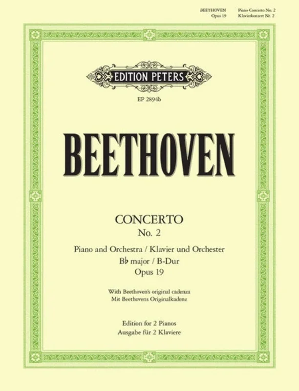 Beethoven – Concerto No 2 B Flat Op 19 2Piano 4Hnd (Softcover Book)