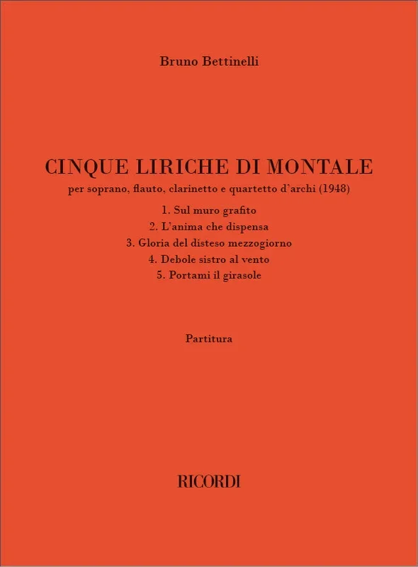 Bettinelli: 5 liriche di Montale